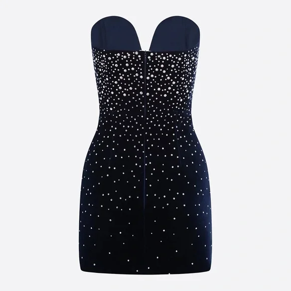 Alex Perry Crystal Velvet Mini Dress / FINAL SALE - Picture 4 of 11